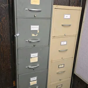 (1)5 drawer and (1)4 drawer metal filing cabinet