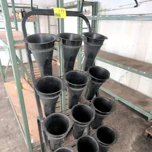 24"x20"x69" Metal portable 4 tier rack with (12) poly round floral containers