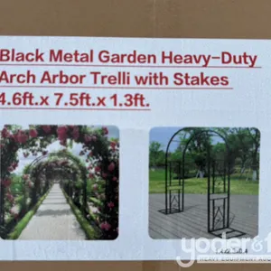 Unused Metal Garden Heavy-Duty Arch Arbor Trellis Arbou, 4.6’ x 7.5’ x 1.3’ 