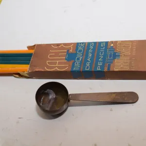 Nabob Brass Coffee Scoop + Eagle Pencils