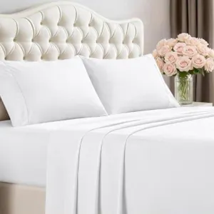 Utopia Bedding Bed Sheet Set Full, 4 Pieces, White,