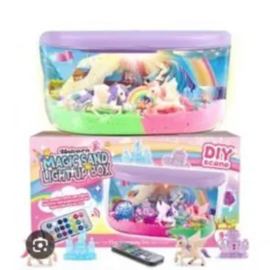 Unicorn Magic Sand Light-Up Box DIY Scene with Remote Control