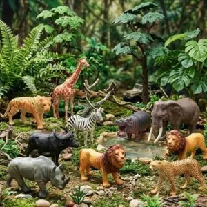 Prextex Safari Animals 9-Piece Model Set for Ages 3 and Up