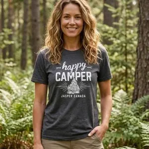 Alstyle Heavyweight Gray T-Shirt â€“ Happy Camper Design, Jasper Canada