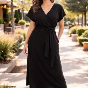 Womenâ€™s Black Wrap Dress in Size XS/TP by Tuff Athletics