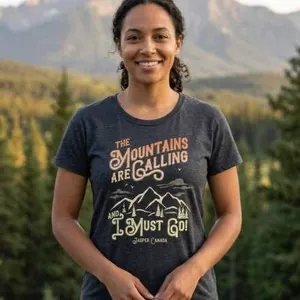 Womenâ€™s Heather Gray T-Shirt with Graphic Featuring Mountain Quote, Size P/S