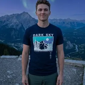 Dark Sky Jasper National Park Heavy Cotton T-Shirt, Size Small