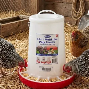 Farmtuff 3-In-1 Multi-Use Poly Feeder, 8 lb Capacity With Lid