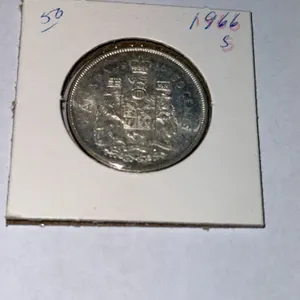Vintage 1966 Canada Silver Half Dollar Coin