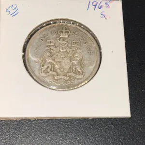 Vintage Canada 1965 Silver Half Dollar