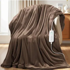 PKBD 2025 Flannel Heated Blanket, 50"x60" Soft Electric Blanket with 8 Heating Levels
