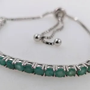 9.8 ct Certified Silver Emerald gemstone Bracelet ($9,013 Appraisal)