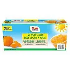 Dole Mandarin Oranges in Fruit Juice Cups, High in Vitamin C, 20 Cups Each