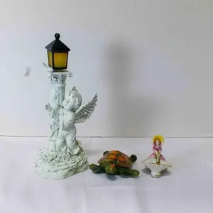 Roman Pillar angel statue garden solar energy