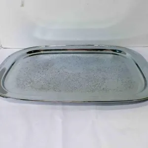 Vintage ornate silver-plated serving tray