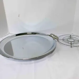 Vintage Kromex round serving tray produced in the