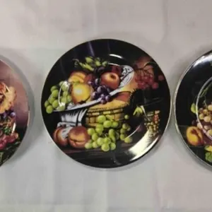 3 L Godinger & Co decorative plates, 7½"