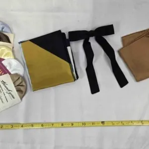 Western string bow tie, clip-on, 5 pocket squares