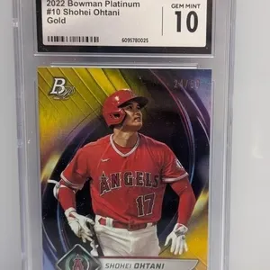 2022 Bowman Plat Shohei Ohtani Gold Ref /50 CSG 10