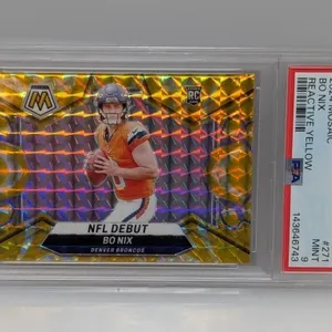 2024 Mosaic Bo Nix #271 RC Reactive Yellow PSA 9
