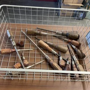 Wire Basket w/Assorted Chisels