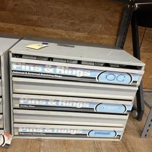 Metal Pins & Rings Storage Cabinet w/Contents