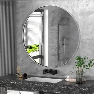 Clavie 30x30in Round Bath Mirror B.Silver