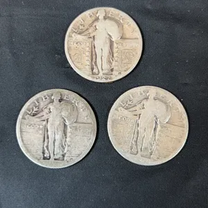 1927 & Unmarked Standing Liberty Quarters