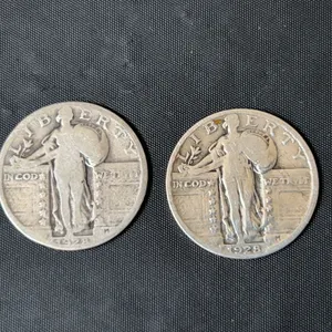 (2) 1928 Standing Liberty Quarters