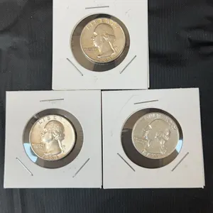(3) 1964 Washington Silver Quarters