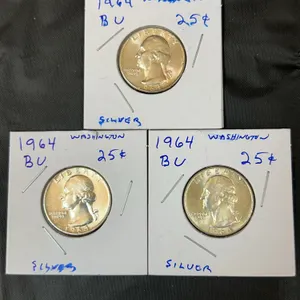 (3) 1964 Washington Silver Quarters