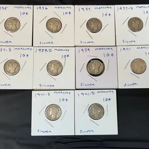 (10) Silver Mercury Dimes