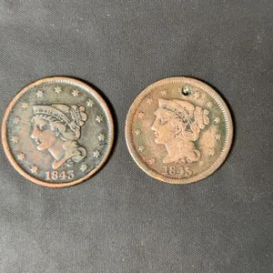 1843 & 1845 Braided Hair Large Cents