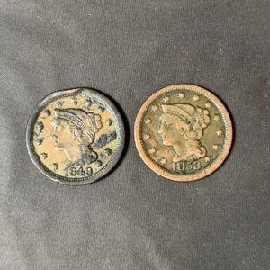 1849 & 1853 Braided Hair Large Cents
