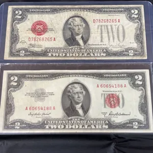 1928 & 1953 $2 Red Seal Federal Reserve Notes
