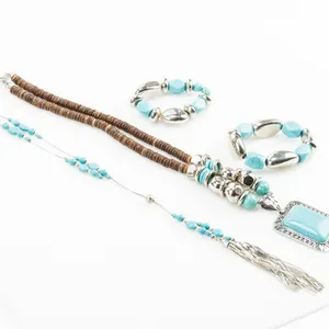Collection of Faux Turquoise and Silver Jewelry