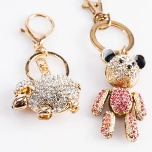 Pair of Sparkly Keychains- Bear and Sheep