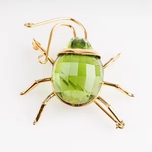 Sterling Silver Beetle Pin in Gold Tone