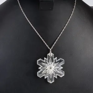 Beautiful Necklace- Sterling Silver Necklace with Crystal Snowflake Pendant