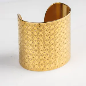 Designer Michael Kors Bangle Cuff Bracelet in Gold Tone with