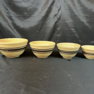 Watt Pottery Brown Banded Nesting Bowls