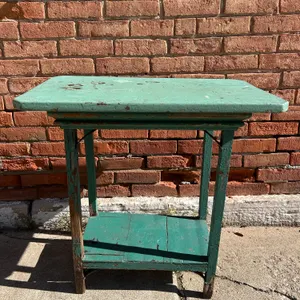 Green Chippy Paint Side Table