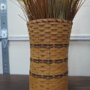 Longaberger-style woven basket vase