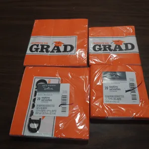 Orange graduation-themed napkins