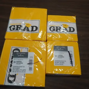 yellow graduation-themed napkins
