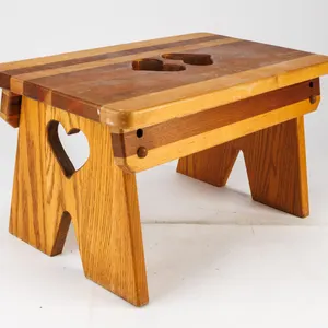 Country Child's Step Stool with Sweetheart Cut-Outs