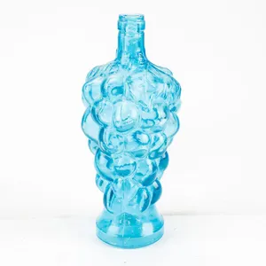 Vintage Blue Grape-shaped Art Glass Bottle