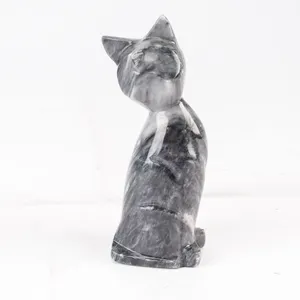 Vintage Carved Stone Cat Figurine