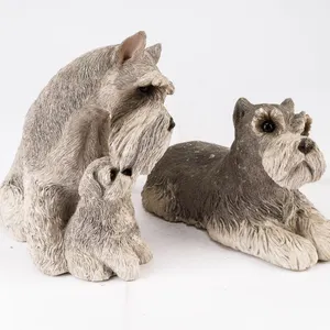 Pair of Sandicast Schnauzer Dog Sculptures