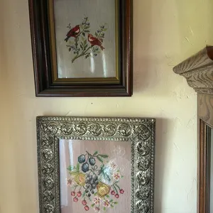 Two Framed Needlepoint Art